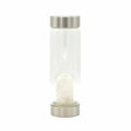 Crystal Infused Glass Water Bottle - Cleansing Clear Quartz - Chips