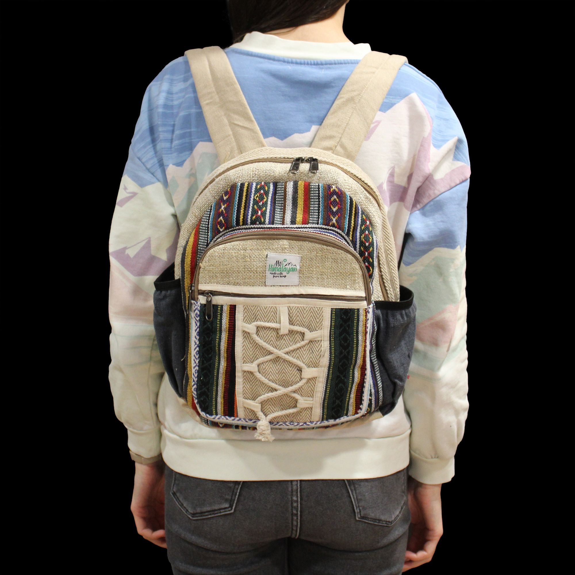 Small Backpack - Rope & Pockets Style