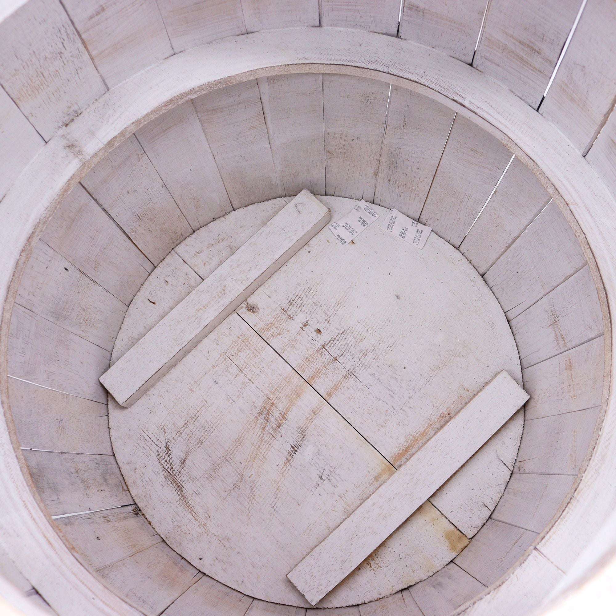 Beer Barrel Table – Whitewash Wood 60 x 48.5 cm